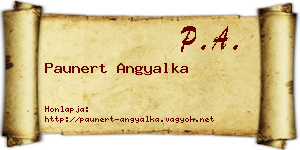 Paunert Angyalka névjegykártya